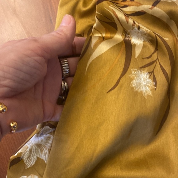 COPY - Express Rocky Barnes Kimono / Dress XS/S Satin Floral Balloon Sleeves - Picture 4 of 7